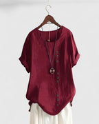 Elisavie | Chic Short Sleeve Blouse for Everyday Wear