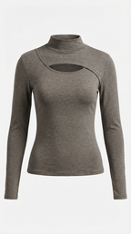 Barbara Chic Cutout Long-Sleeve Knit Top