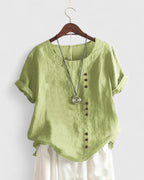 Elisavie | Chic Short Sleeve Blouse for Everyday Wear
