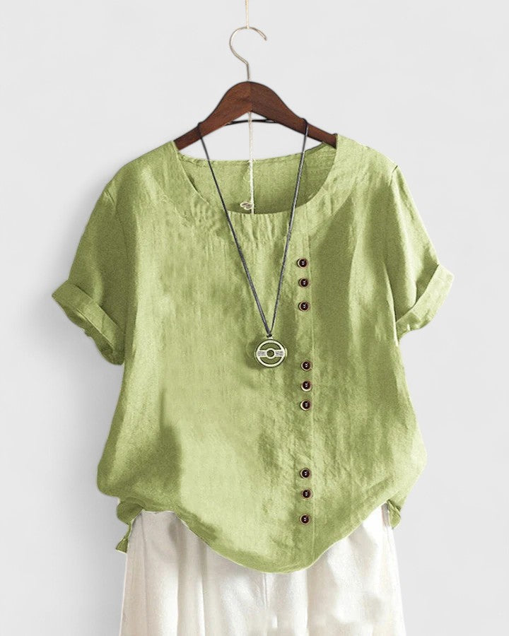 Elisavie | Chic Short Sleeve Blouse for Everyday Wear