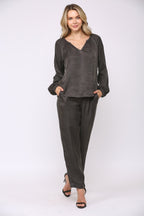Cupro Flared Pull On Pants