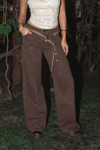 IZLA Denim Studded Carpenter Pants