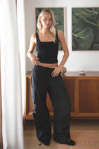 TOMY Crinkled Nylon Parachute Cargo Pants
