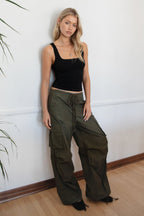 TOMY Crinkled Nylon Parachute Cargo Pants