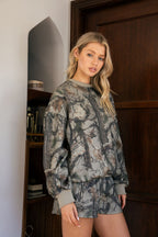 ELK Woodland Camo Cloud Fleece Mid Rise Shorts