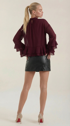 Alma High Mock Sheer Top