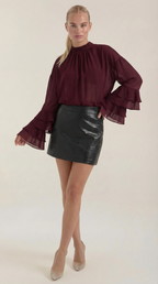 Alma High Mock Sheer Top