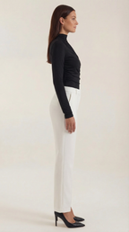 Audrey Ruched Long-Sleeve Bodysuit