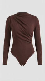 Audrey Ruched Long-Sleeve Bodysuit