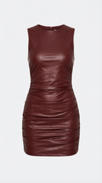 Bernice Faux Leather Mini Dress