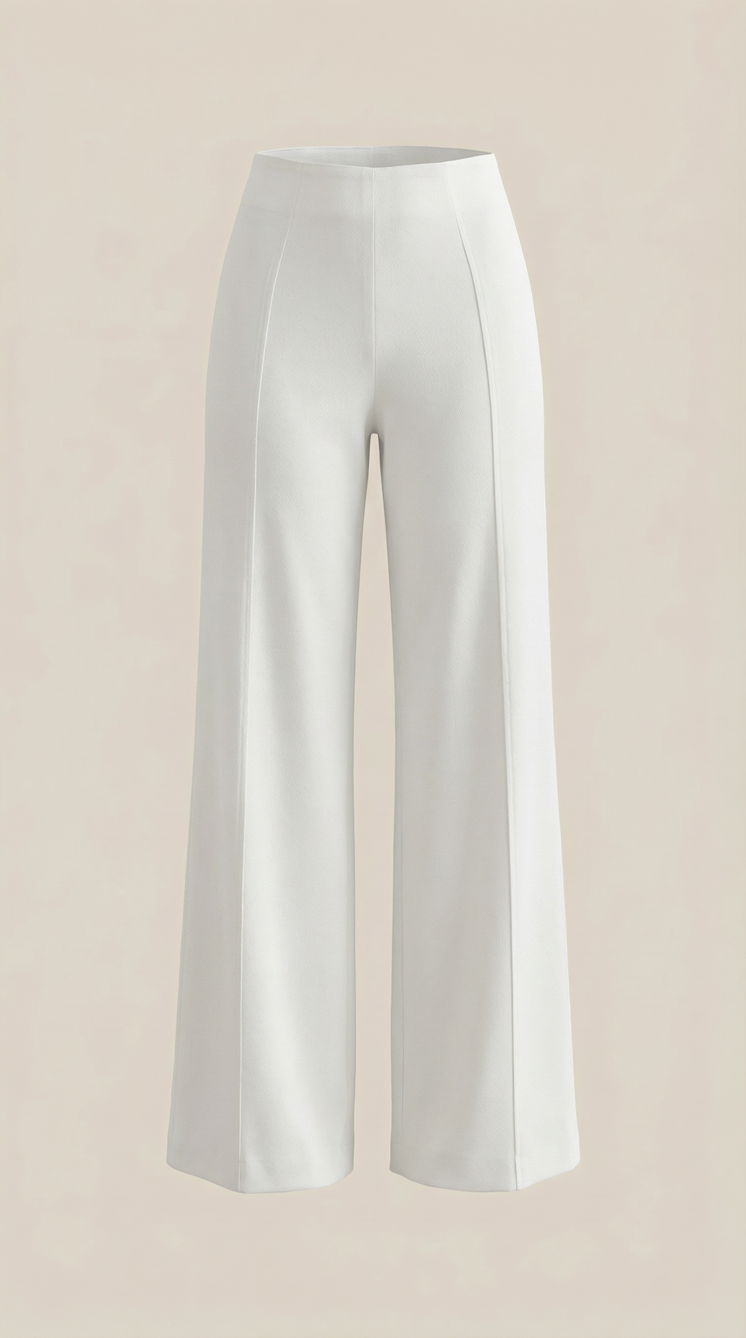 Brooke White Mid Waist Baggy Trousers