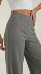 Brooke White Mid Waist Baggy Trousers