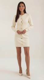 Carrie Buttoned Cardigan and Skirt Set