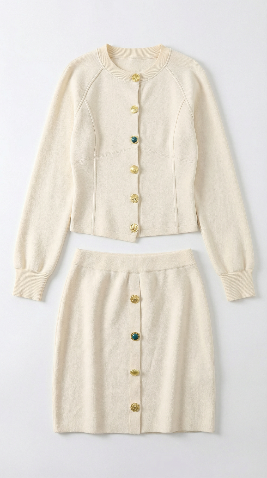 Carrie Buttoned Cardigan and Skirt Set