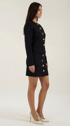 Carrie Buttoned Cardigan and Skirt Set