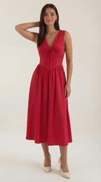 Cassiopeia Midi Plunge Dress