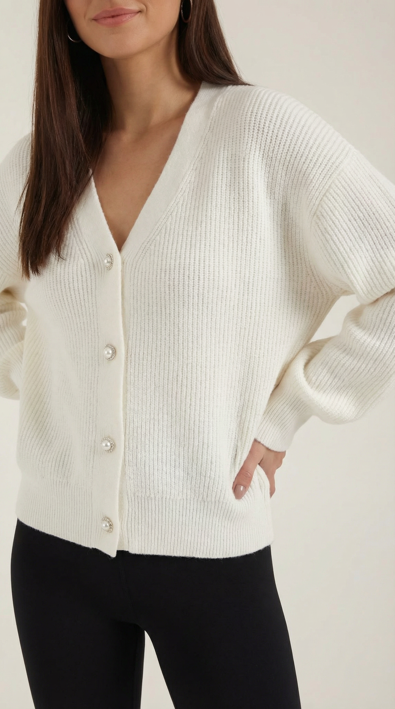 Cindy Pearl Button Knit Cardigan