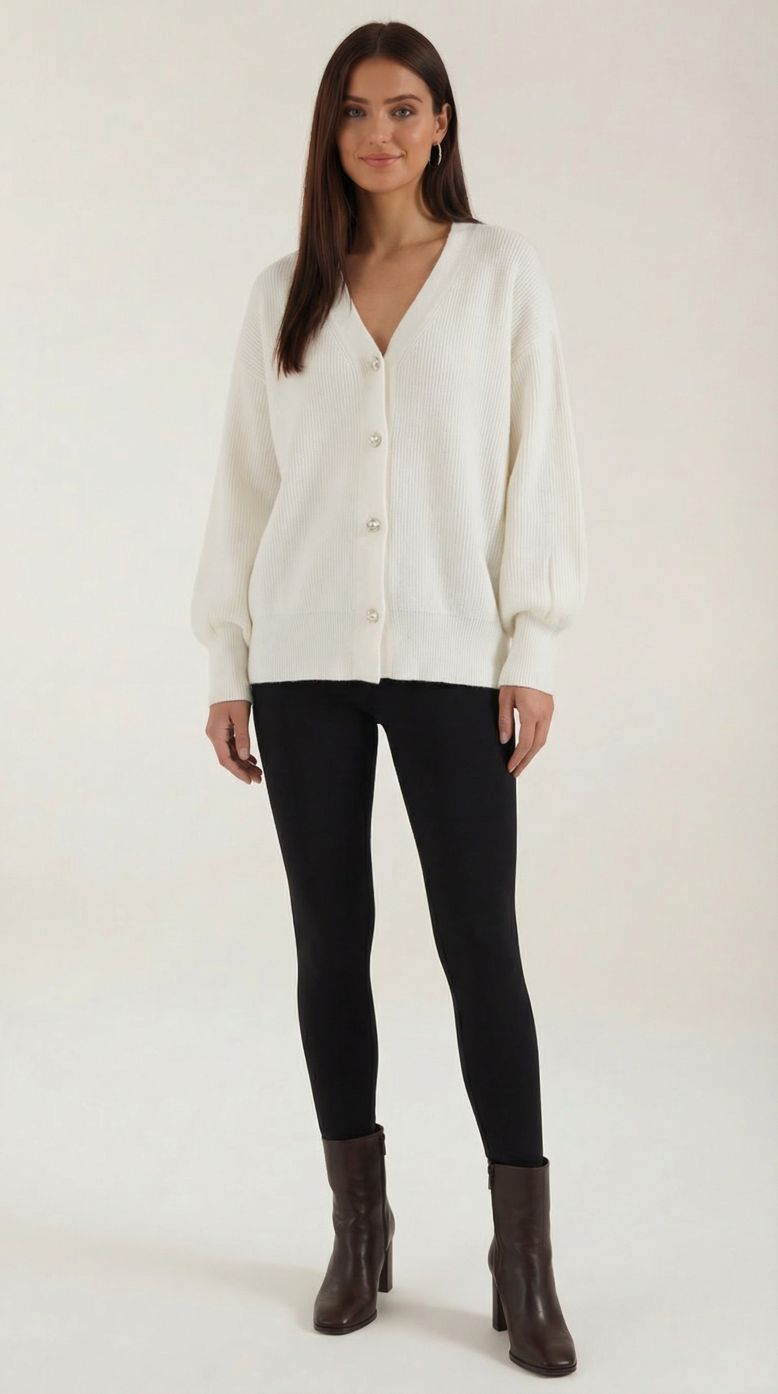 Cindy Pearl Button Knit Cardigan