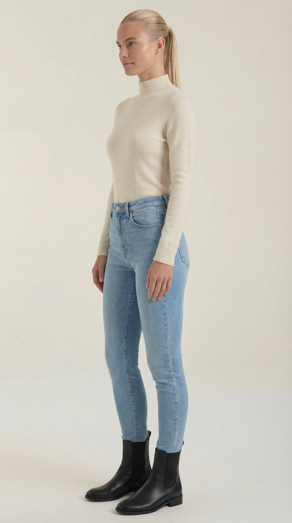 Constance Cotton Mock Neck Top