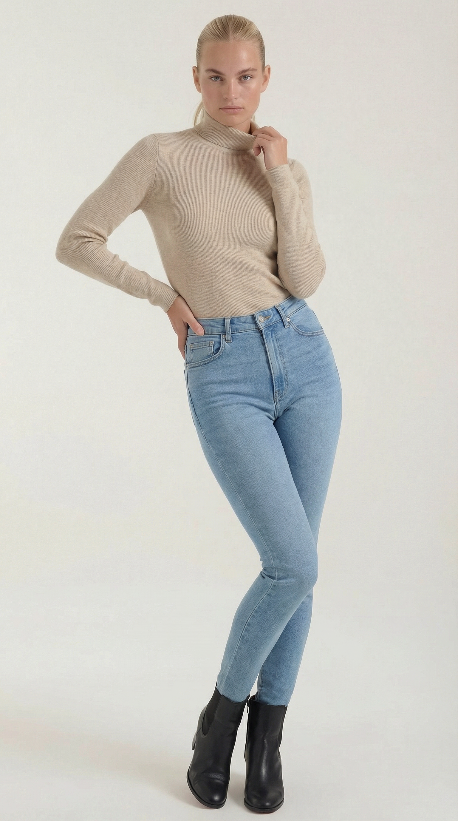 Constance Cotton Mock Neck Top