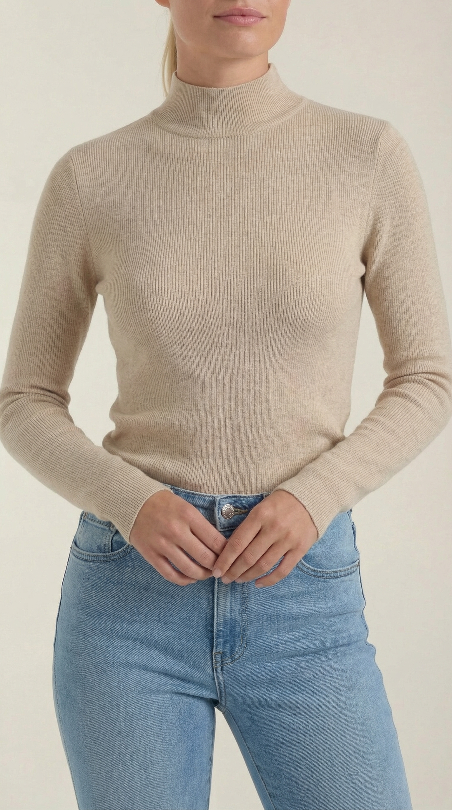 Constance Cotton Mock Neck Top