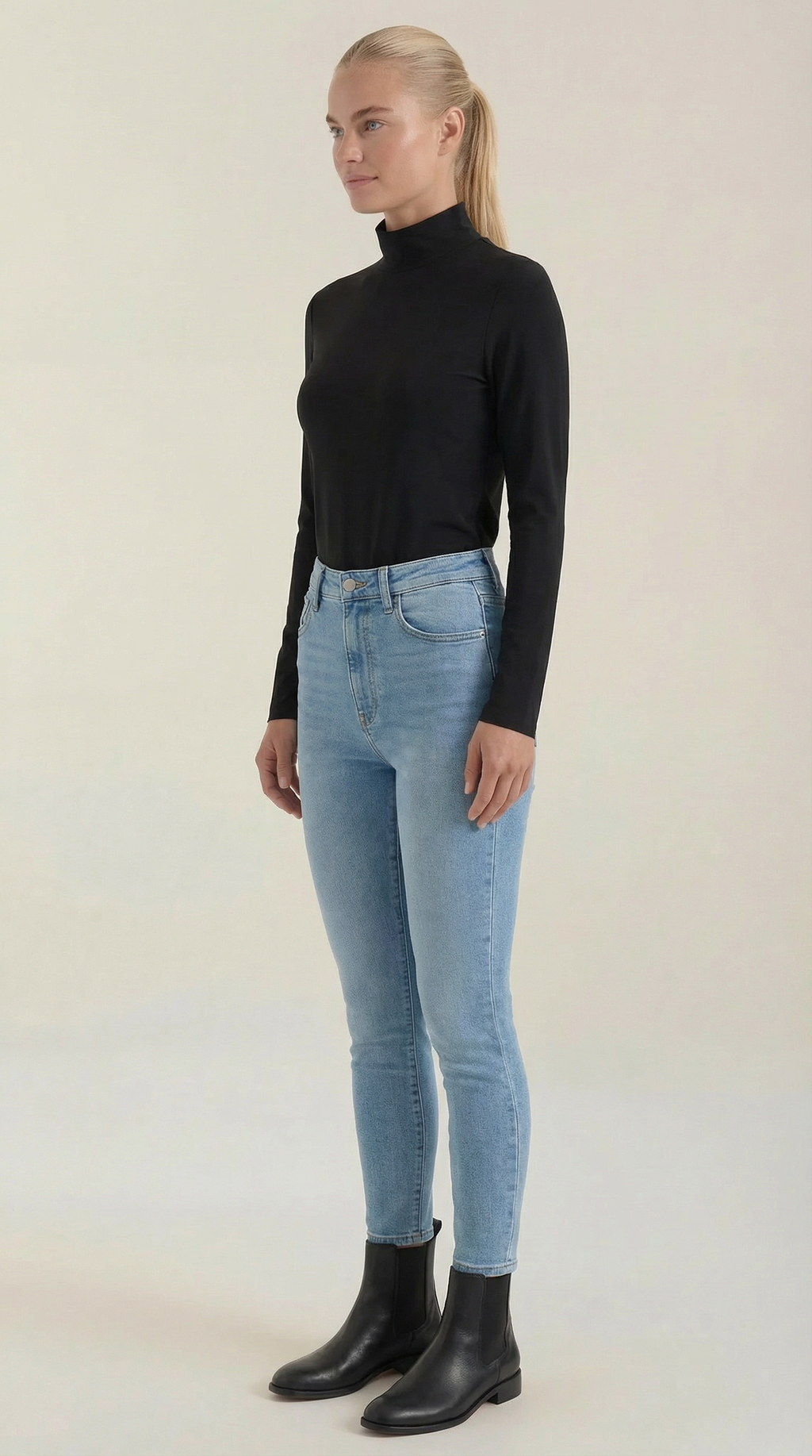 Constance Cotton Mock Neck Top