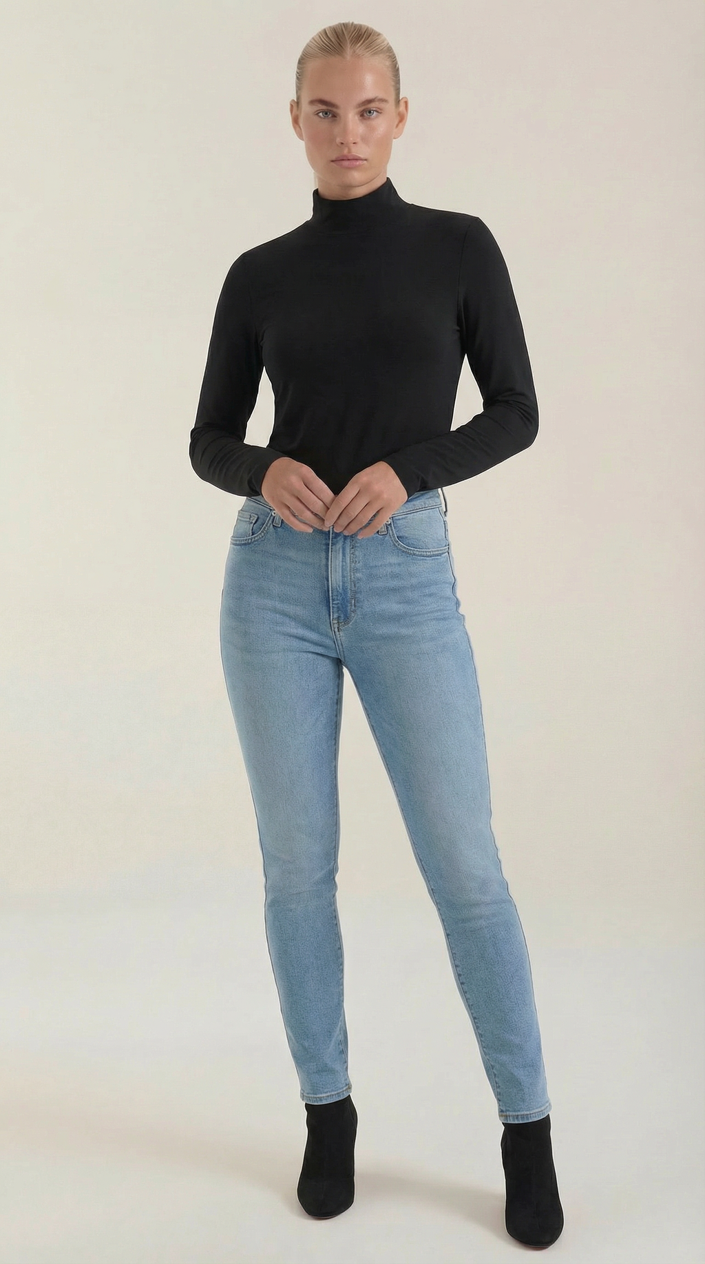Constance Cotton Mock Neck Top