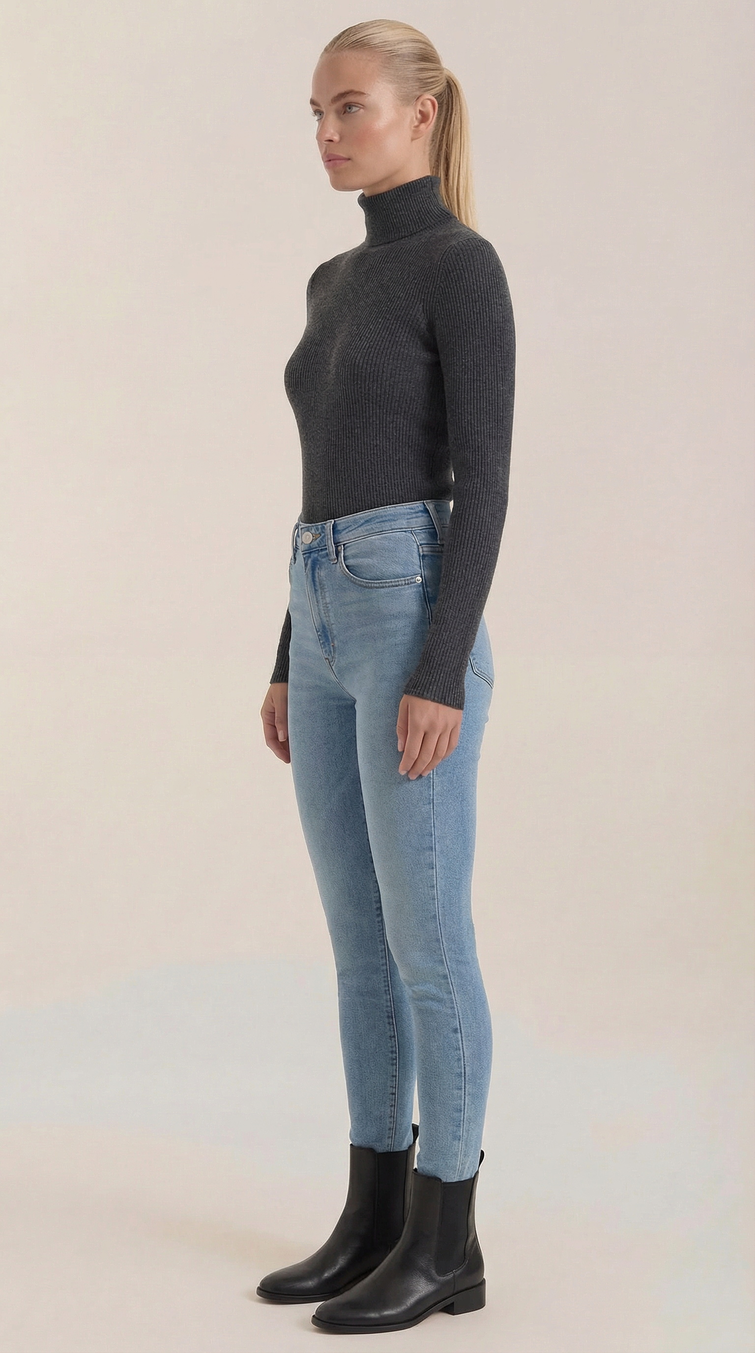 Constance Cotton Mock Neck Top