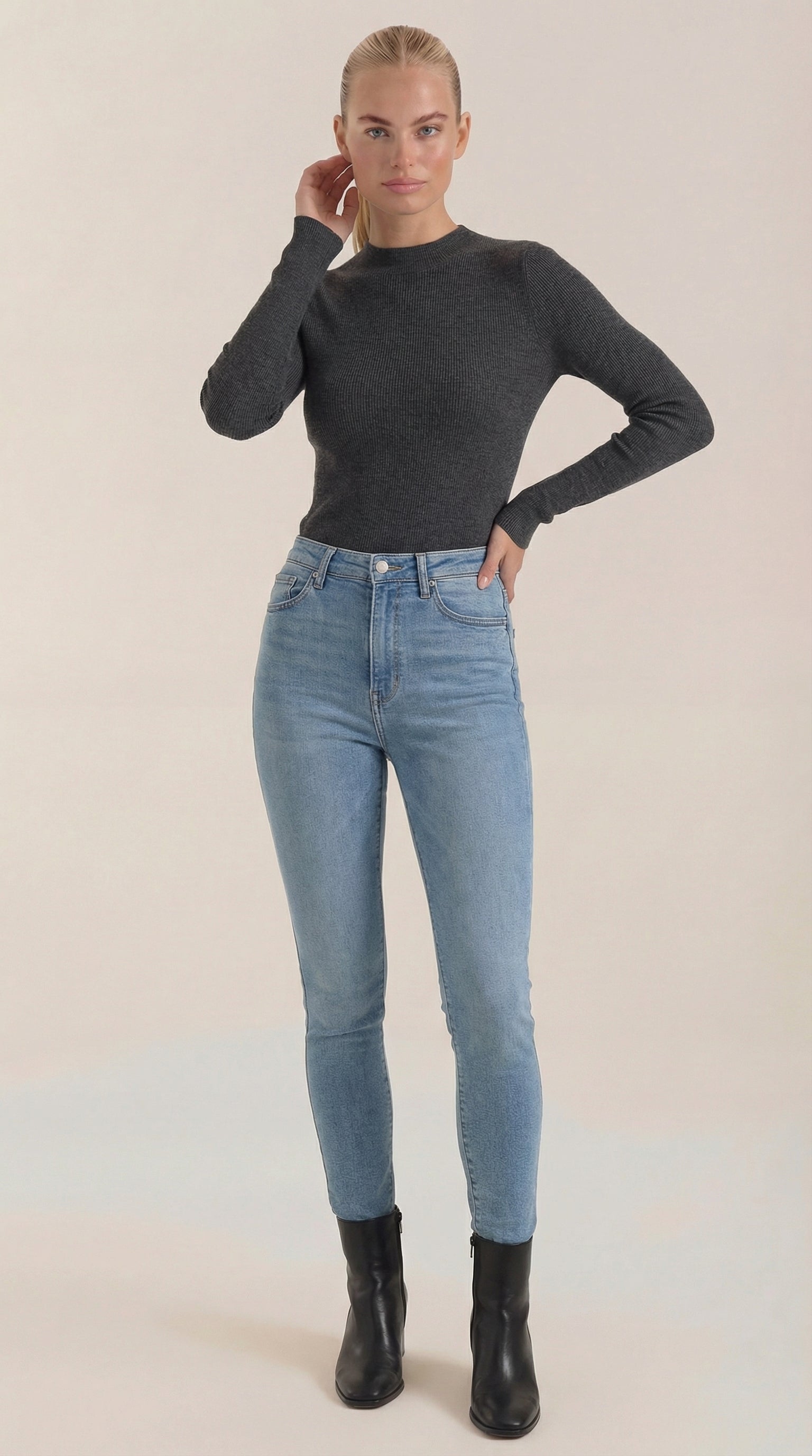 Constance Cotton Mock Neck Top
