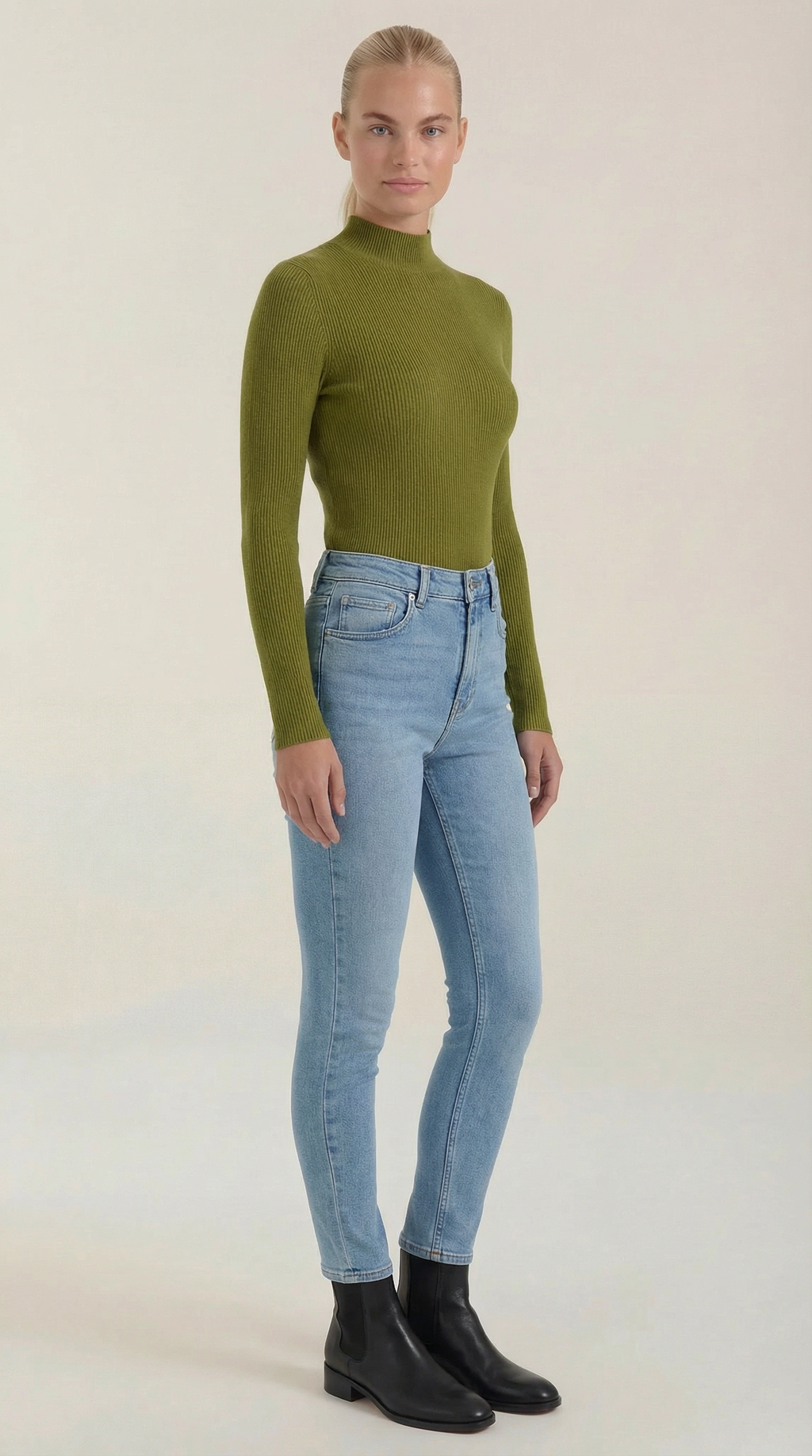 Constance Cotton Mock Neck Top