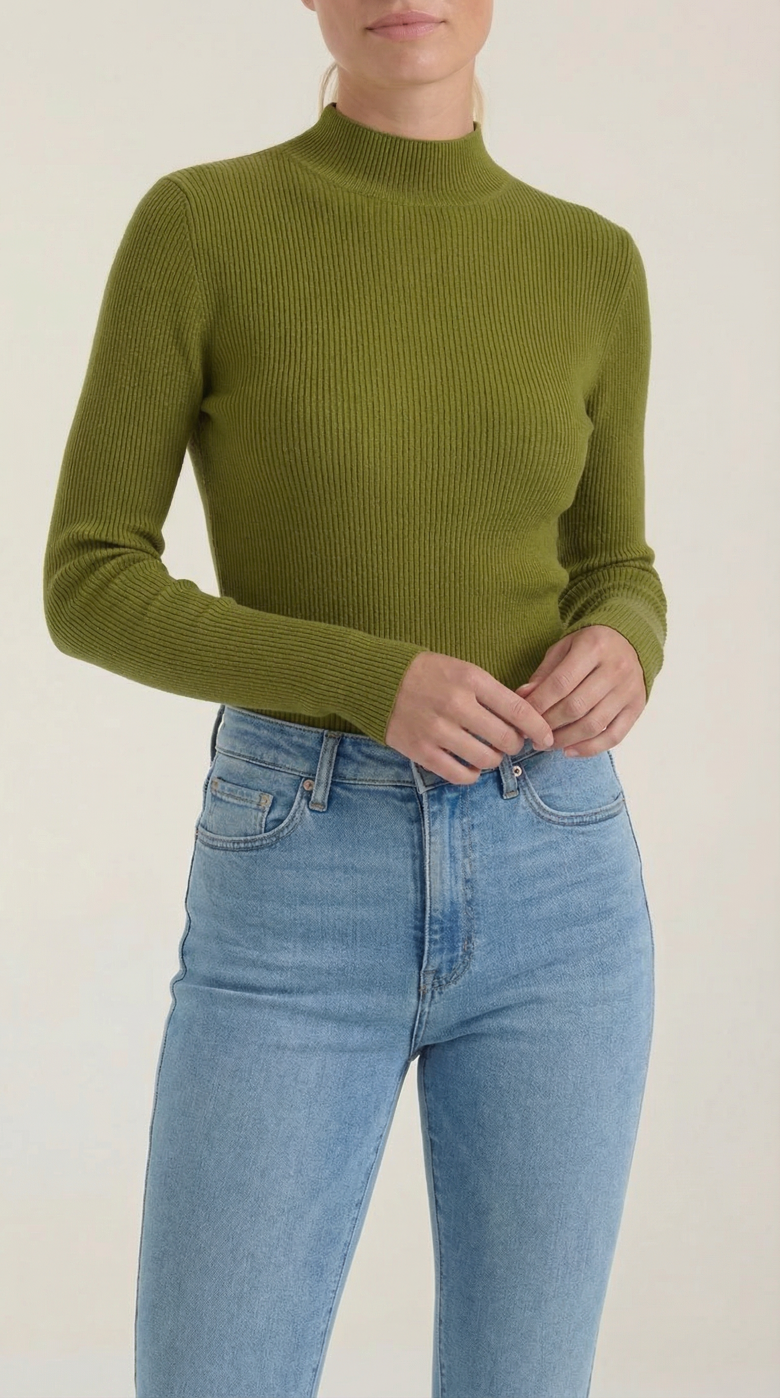Constance Cotton Mock Neck Top
