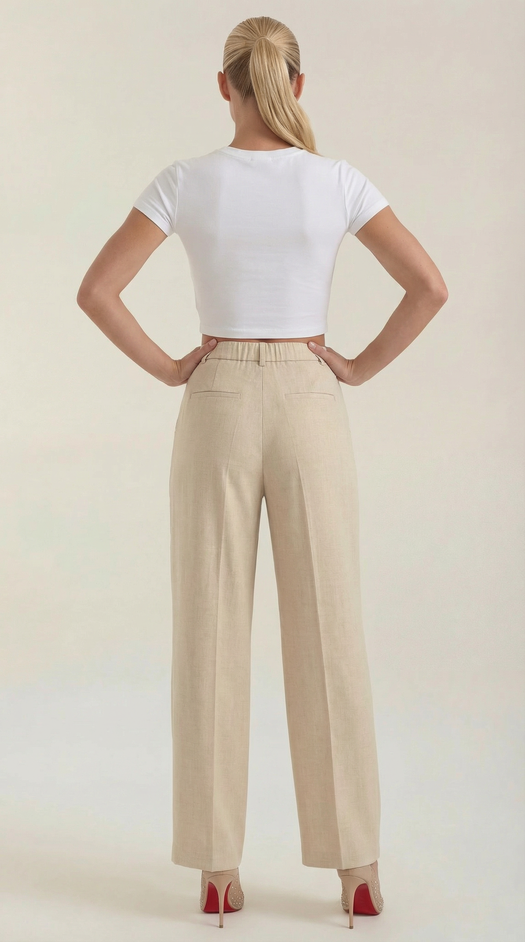 Courtney Pleated High-Rise Wide Leg Pants