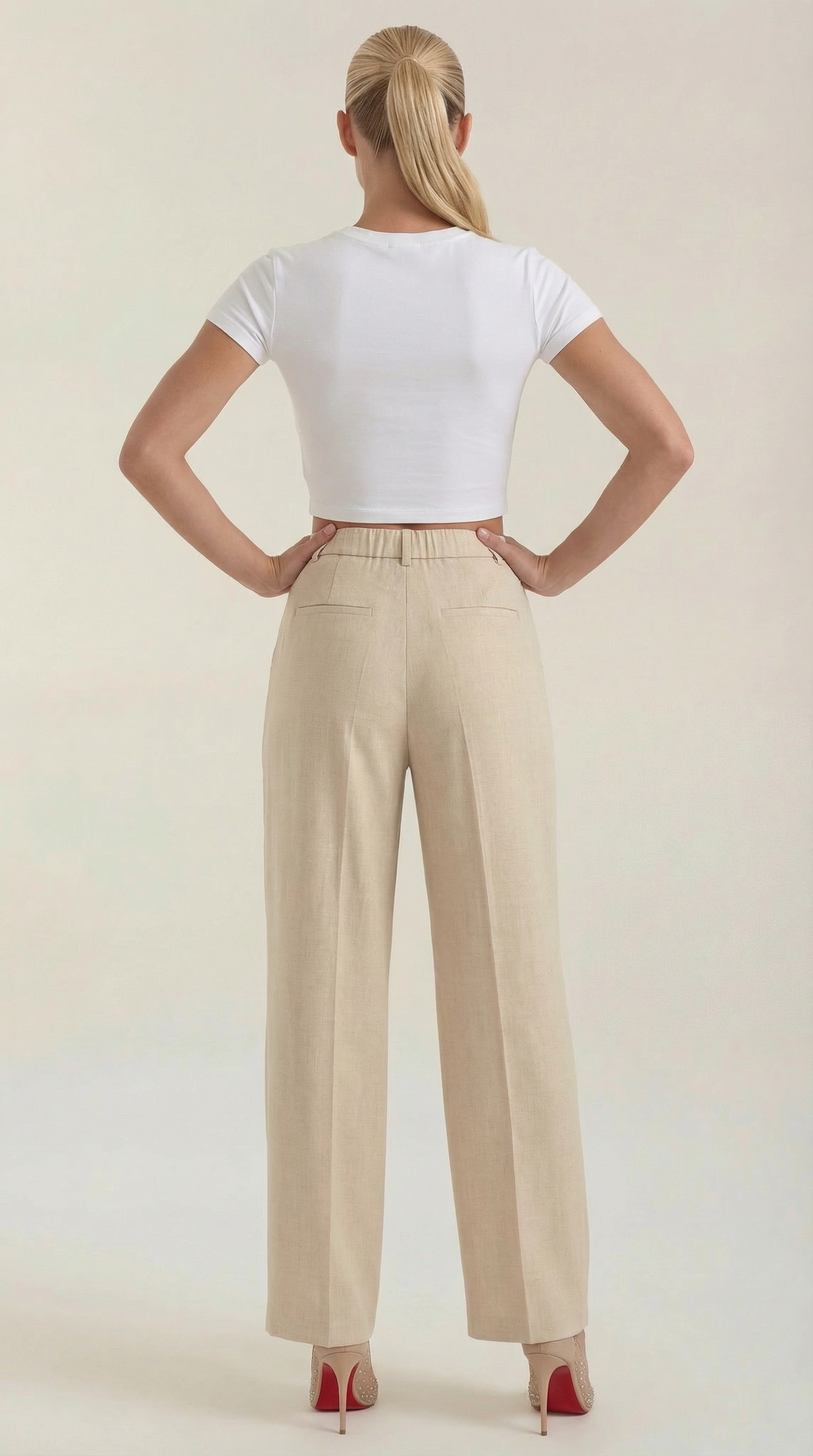 Courtney Pleated High-Rise Wide Leg Pants
