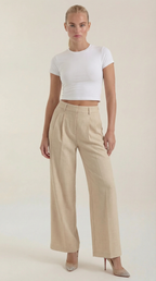 Courtney Pleated High-Rise Wide Leg Pants