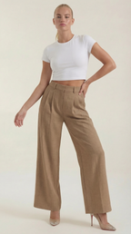 Courtney Pleated High-Rise Wide Leg Pants