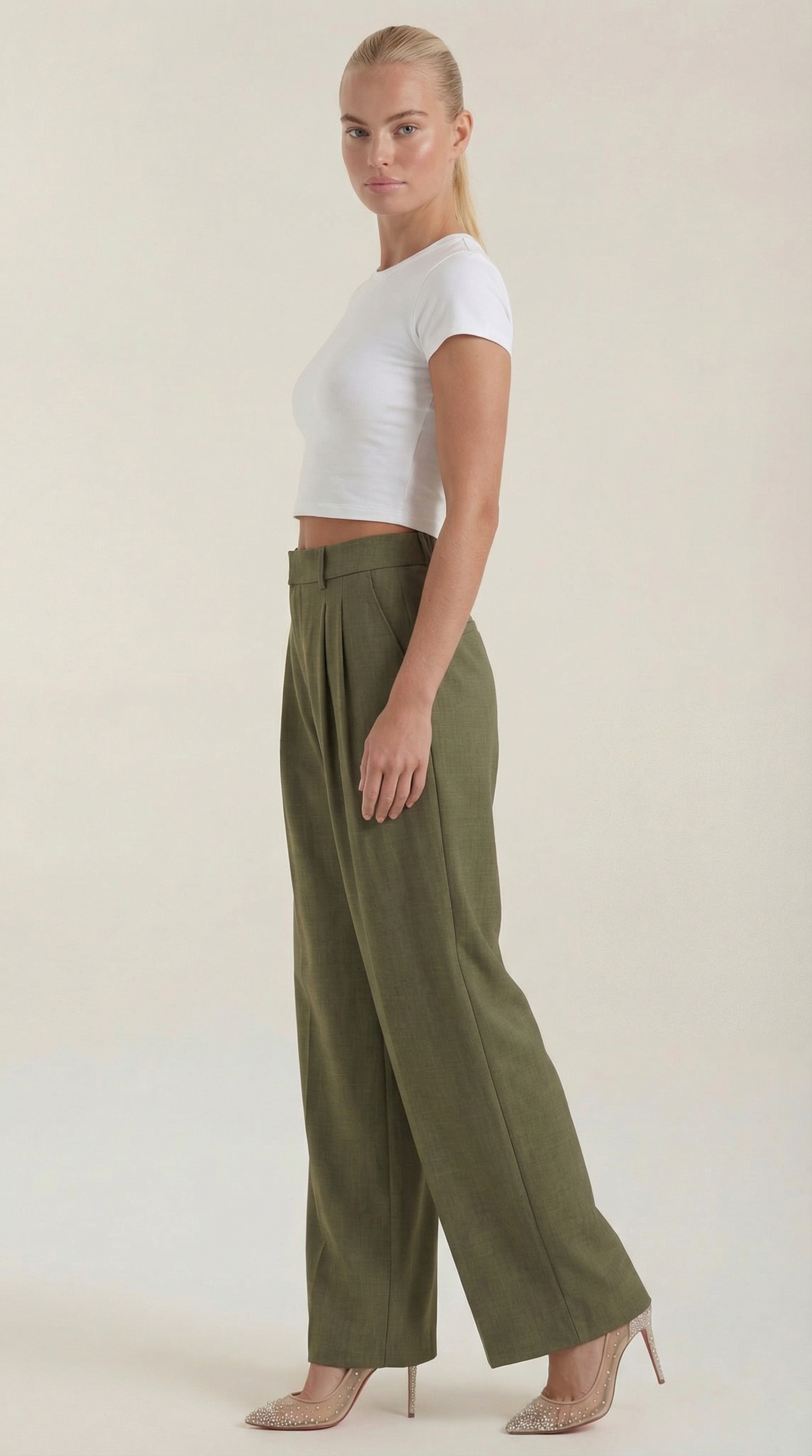 Courtney Pleated High-Rise Wide Leg Pants