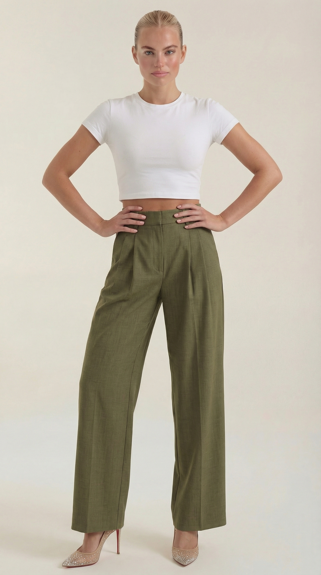Courtney Pleated High-Rise Wide Leg Pants