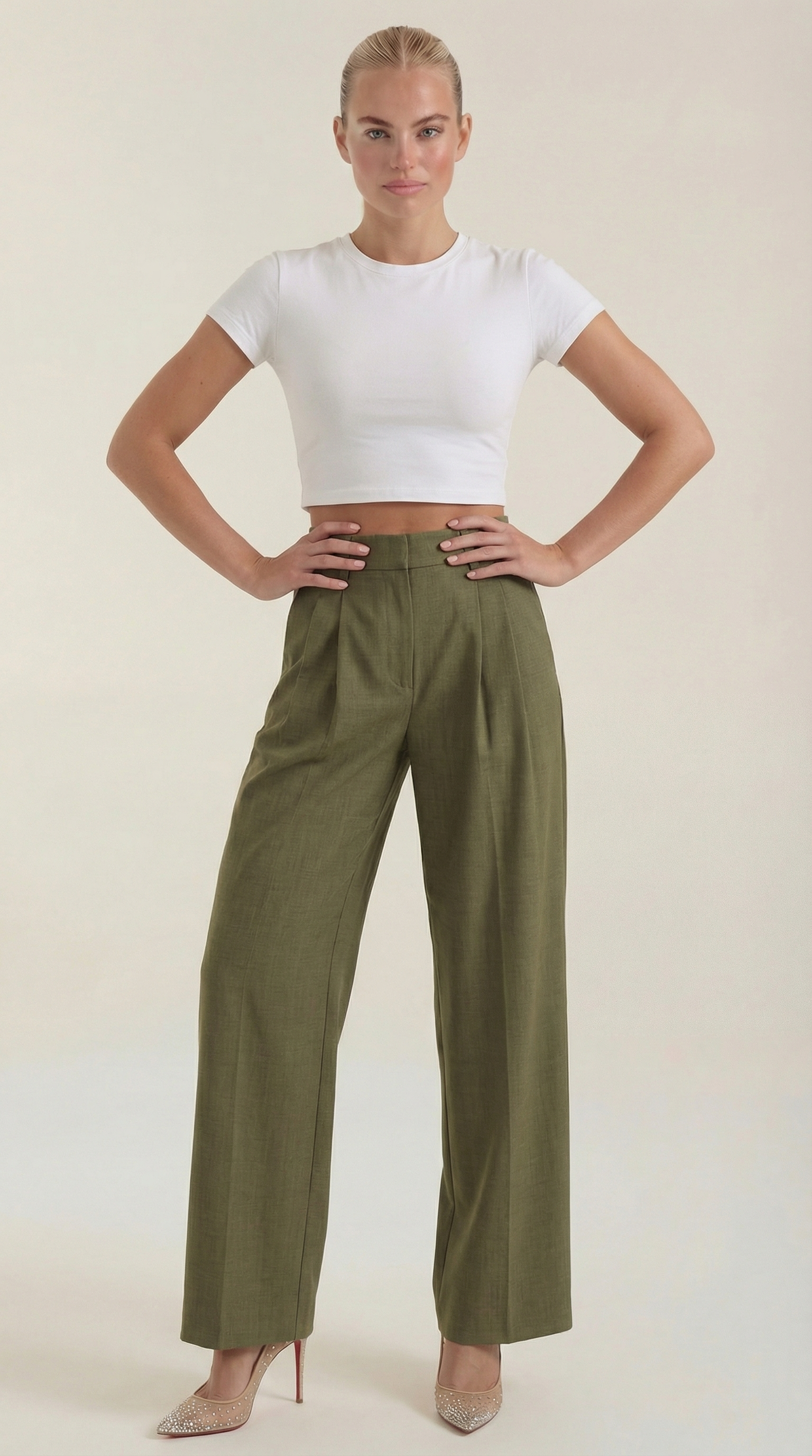 Courtney Pleated High-Rise Wide Leg Pants