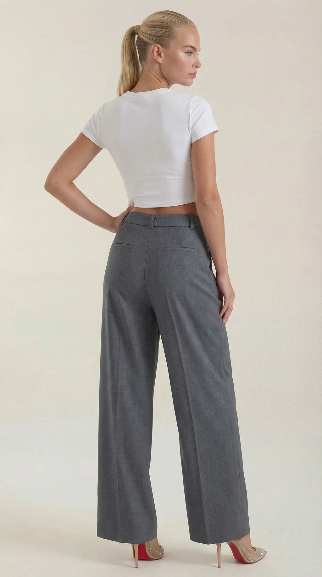 Courtney Pleated High-Rise Wide Leg Pants