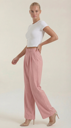Courtney Pleated High-Rise Wide Leg Pants