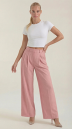Courtney Pleated High-Rise Wide Leg Pants