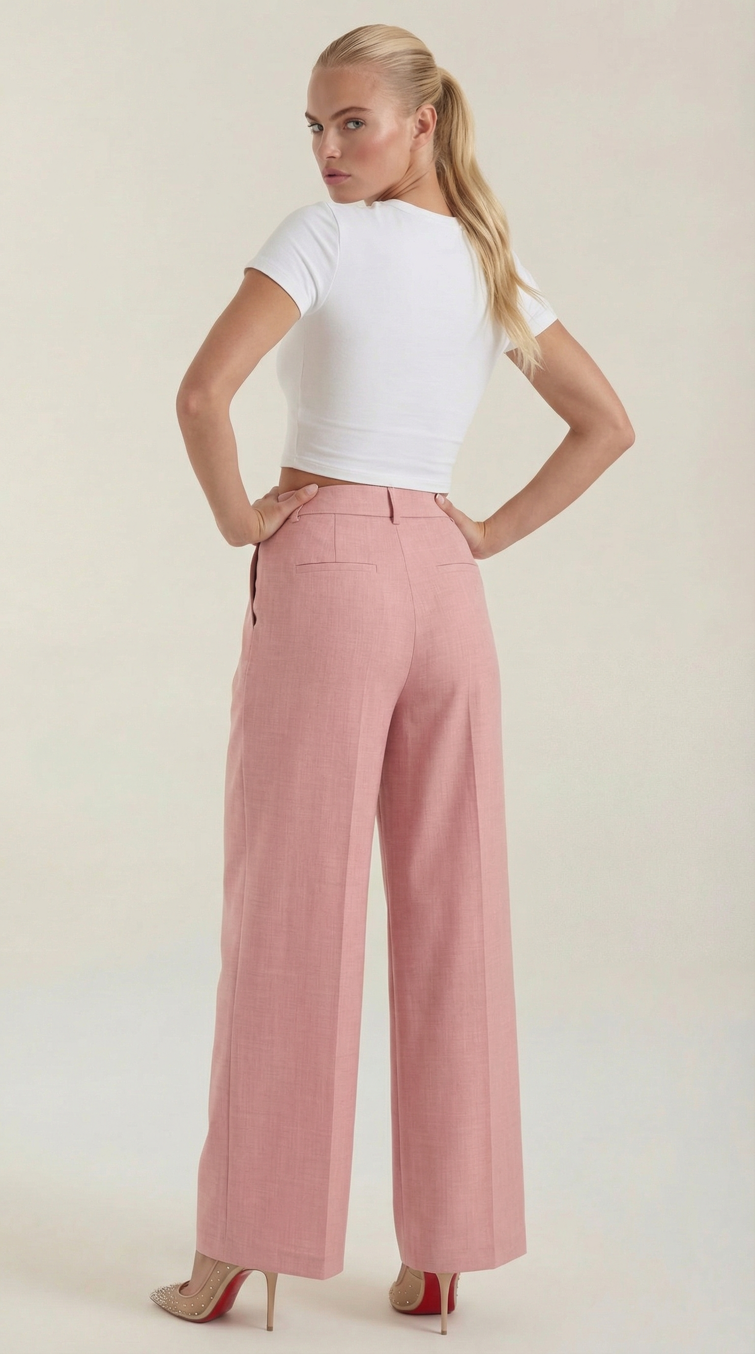 Courtney Pleated High-Rise Wide Leg Pants