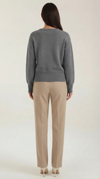Crystal Cinched Knit Sweater