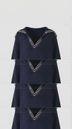 Darlene Studded Collar Wool Sweater