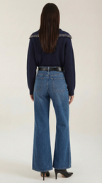 Darlene Studded Collar Wool Sweater