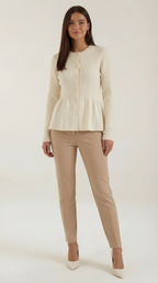 Diana Buttoned Peplum Cardigan