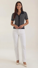 Edith Striped Polo Top