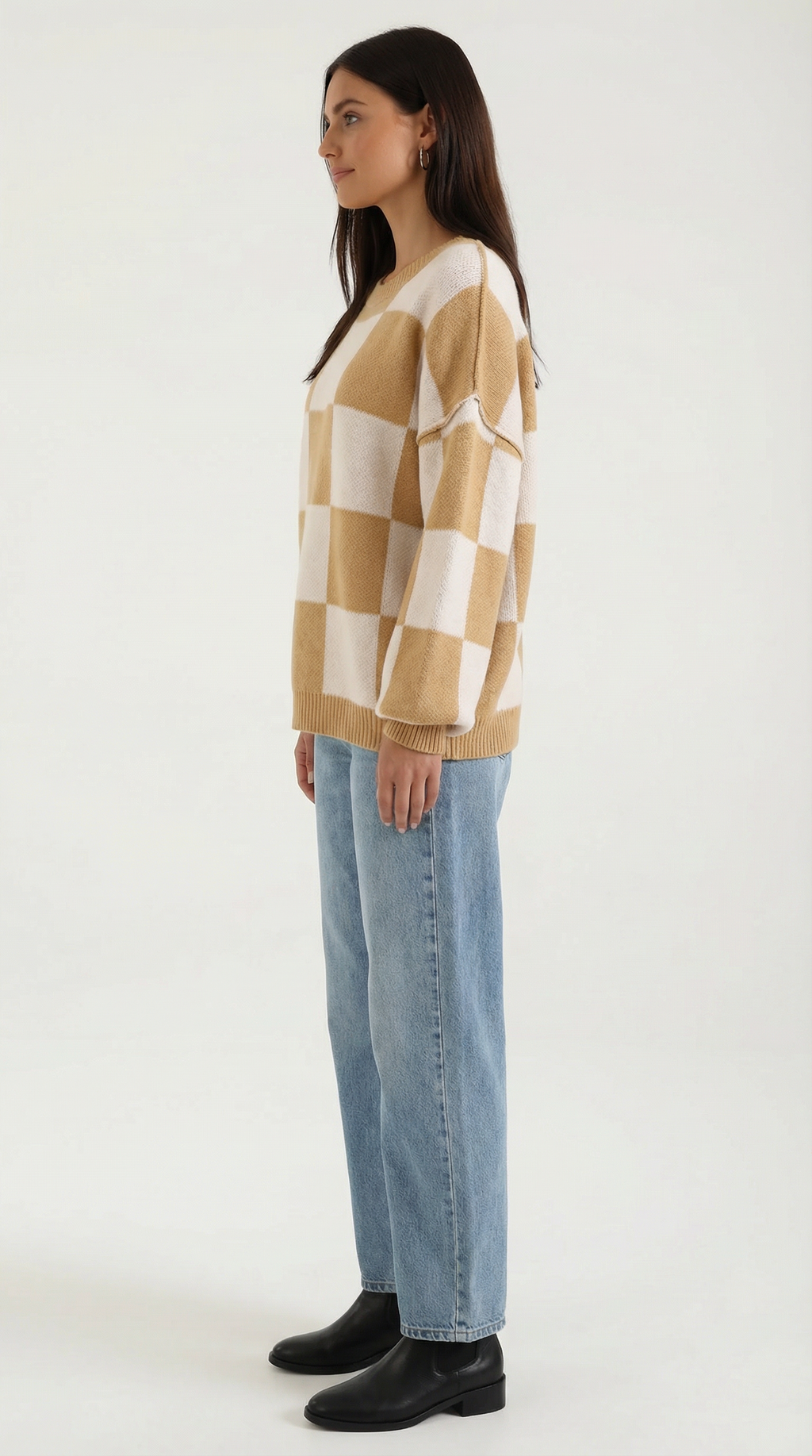 Emma Checkered Knit Sweater
