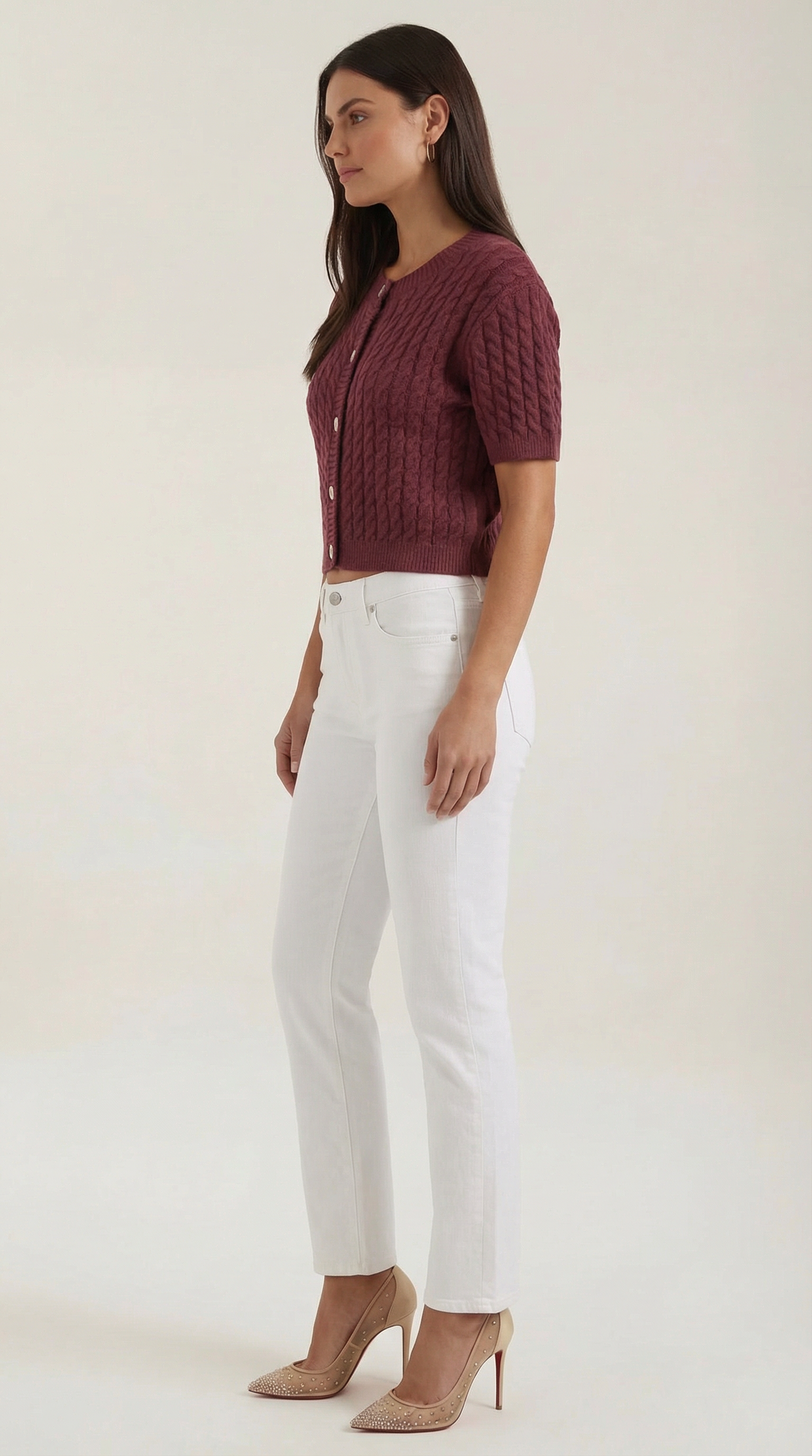 Faith Cropped Knitted Cardigan