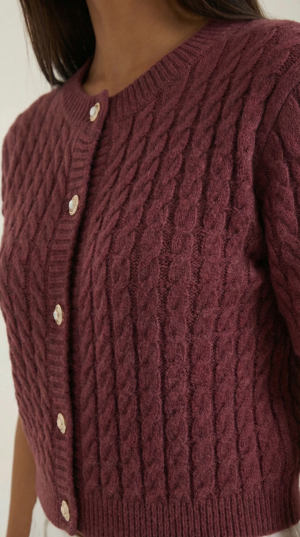Faith Cropped Knitted Cardigan